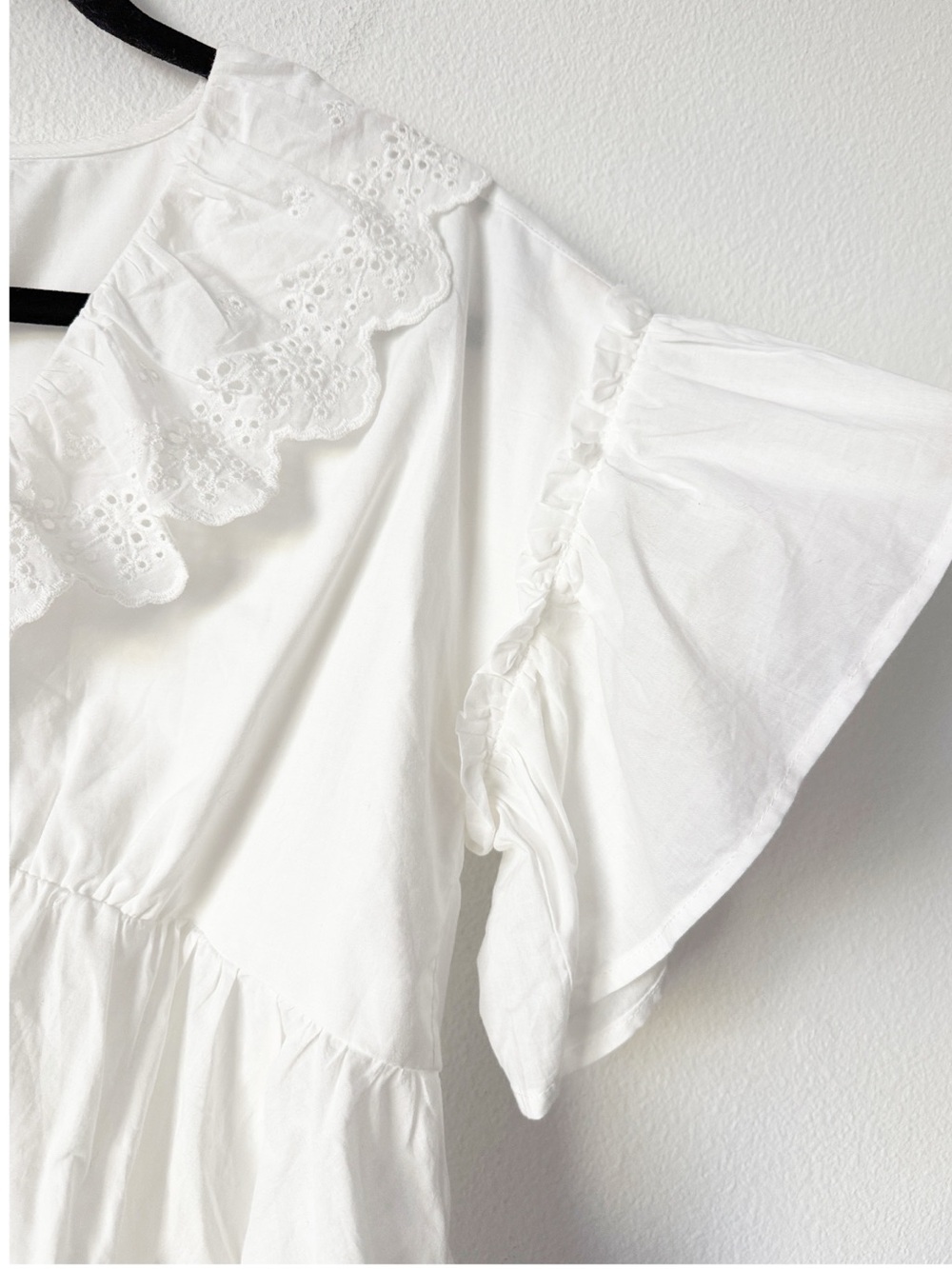 White Eyelet Ruffle Button-Front Top - Picture 11 of 13